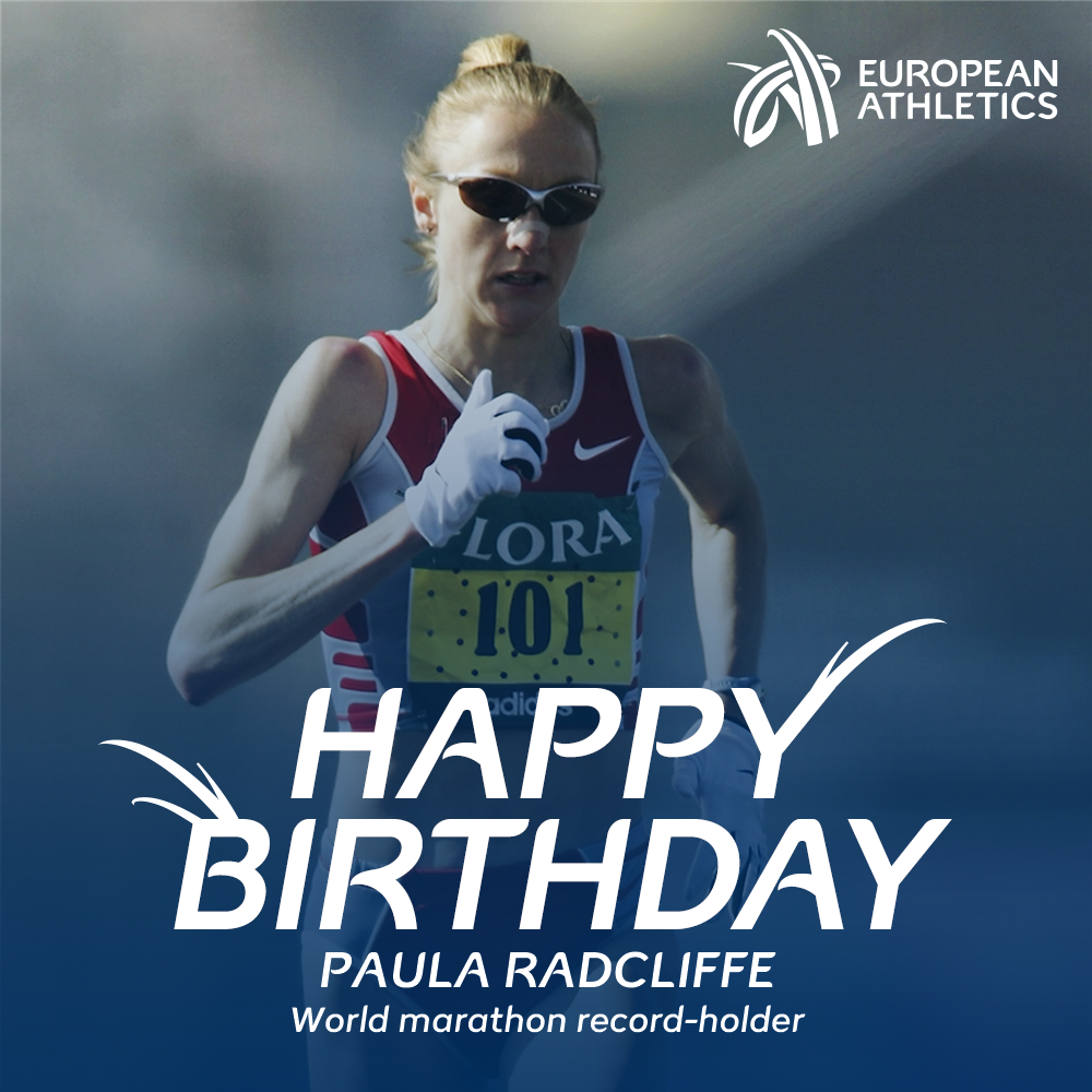 Happy birthday to world marathon record-holder and 2002 European 10,000m champion Paula Radcliffe! 