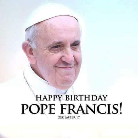 Pope Francis is 81 years old today, the 17th of December 2017.  Happy Birthday Papa 