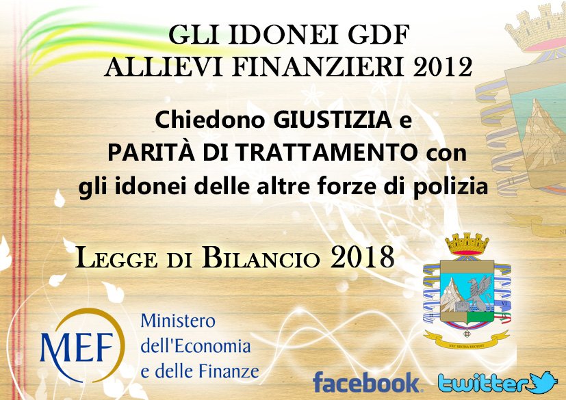 IdoneiGdF2012's tweet photo. Noi #idoneiGdF2012 chiediamo di tenere fede alle tante promesse x risolvere definitivamente con la #LeggeBilancio2018 la nostra annosa vicenda @PaoloGentiloni  @matteorenzi @mariannamadia @PPBaretta @Ettore_Rosato @orfini @emanuelefiano @TizianoArlotti @eminnucci @Sen_Pedica @GDF https://t.co/RMmQafk3j6