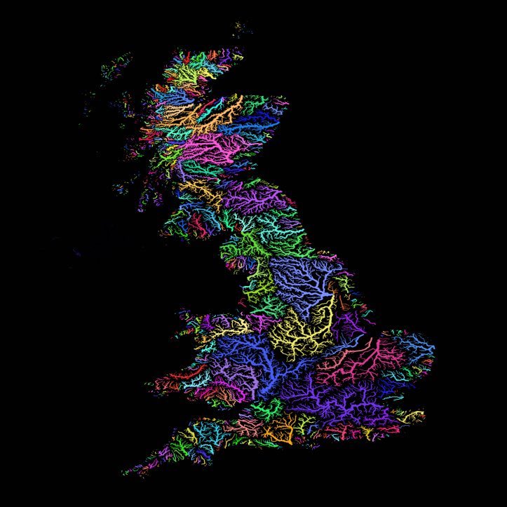 thisisgeography's tweet photo. The river basins of the British Isles https://t.co/oWZlTBvbJL