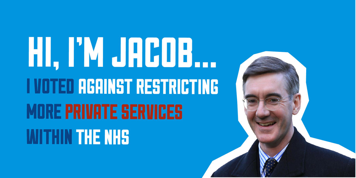HowJacobVotes's tweet image. Jacob Rees Mogg has voted against restricting the increasing provision of private services within the NHS.

#ChewMagna #Keynsham #MidsomerNorton #Radstock #Bath #Bath #UKPolitics #BANES #NHS #privatisation #NationalHealthService #politics
