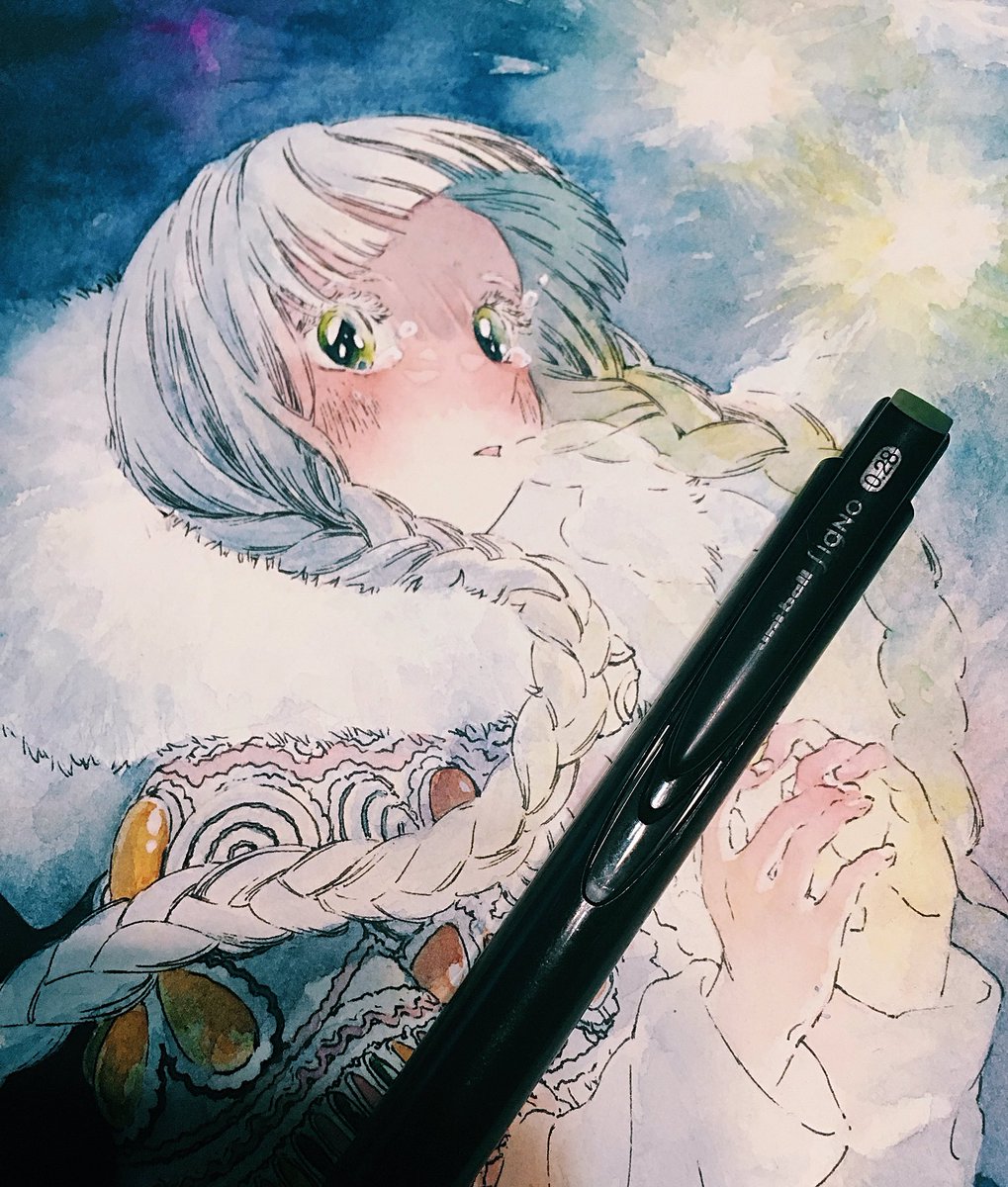 矗 永さんのツイート かなりの回数聞かれるのでちゃんと紹介 線画に使用してるボールペンは Uni Ball Signo 0 28 です 書き味サラサラで細い線引けるし 画用紙に線画描いて上からゴリゴリ水彩で塗っても滲まないのでよいです これより細くて使えるボールペンは 矗 永さんのツイート かなりの回数聞かれるのでちゃんと紹介 線画に使用してるボールペンは Uni Ball Signo 0 28 です 書き味サラサラで細い線引けるし 画用紙に線画描いて上からゴリゴリ水彩で塗っても滲まないのでよいです これより細くて使えるボールペンは