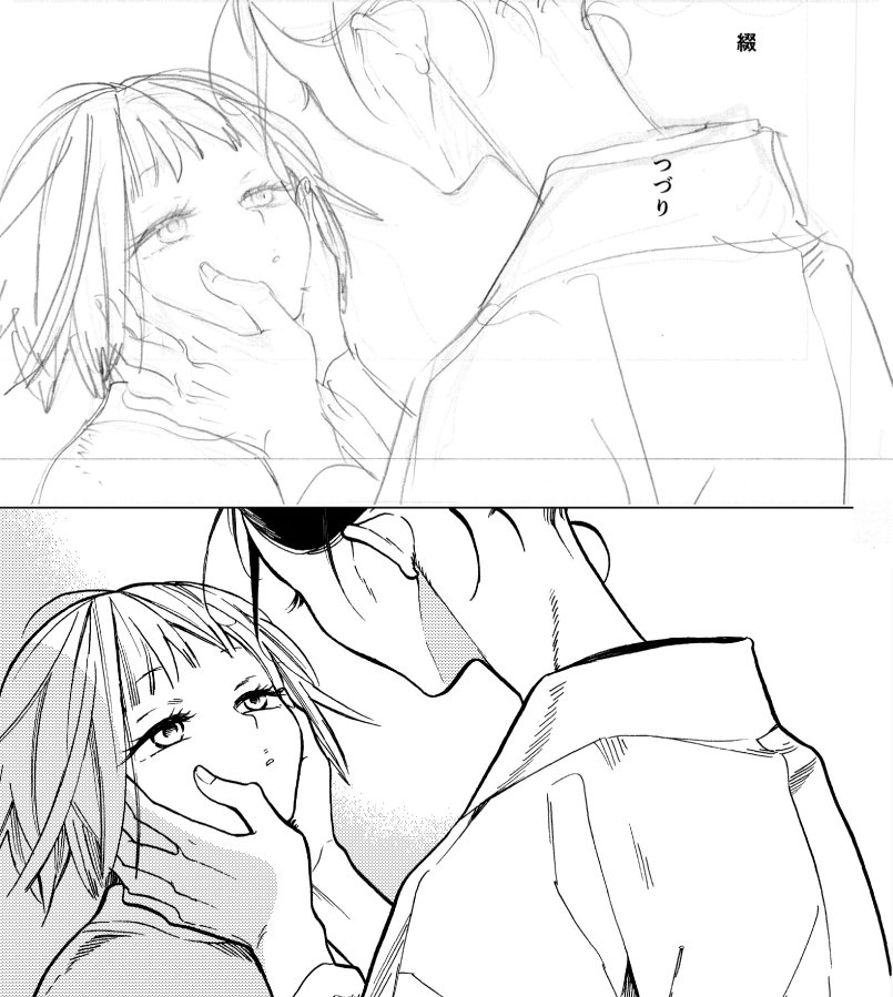 ②下絵から気に入っていた絵。いい感じにペン入れもできて好き。 #親愛なるA嬢へのミステリー 