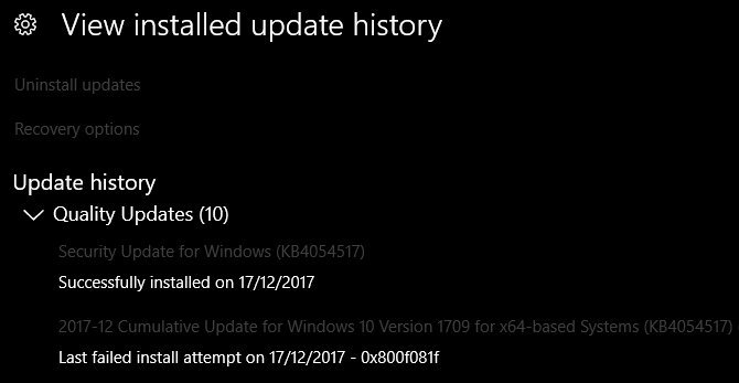 IISlapDashII's tweet photo. #Windows10 #KB4054517 - December 12, 2017 (OS Build 16299.125). Appears broken for many users!
What worked for me was creating a restore point, disabling auto update, downloading via the Microsoft Update Catalog & installing the standalone package https://t.co/ap6EHnqKSz. https://t.co/l4rD2pd2gG