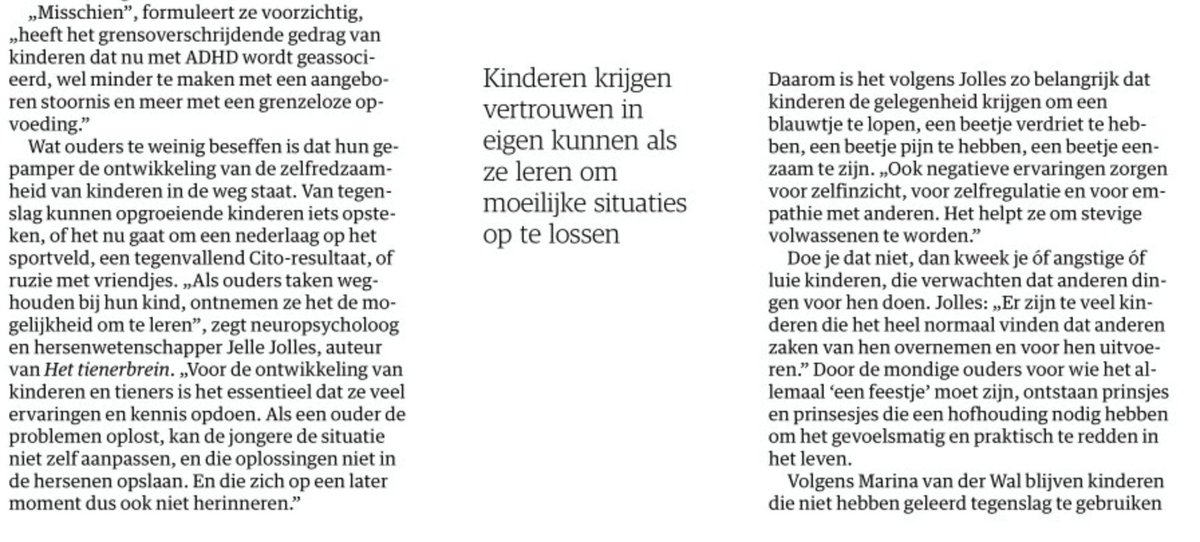 JelleJolles's tweet photo. Kinderen krijgen vertrouwen in eigen kunnen als ze leren om moeilijke situaties op te lossen. Dus stel ze in staat om fouten te maken en daarvan te leren maar geef wel feedback en wijs de weg. NRC 16/12: https://t.co/82Qes8MtMG https://t.co/RQWNecF4Z7