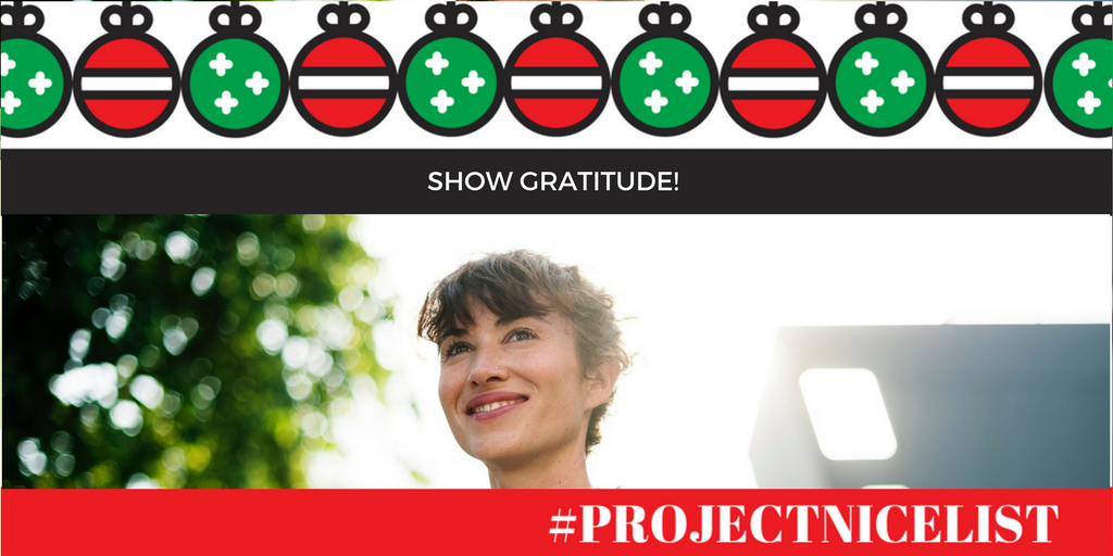 Challenge 23: Show #gratitude to someone in your life. It can be as simple as a text, call or even a tweet! #beccatoldmeto <a href="/projectnicelist/">ProjectNiceList</a>