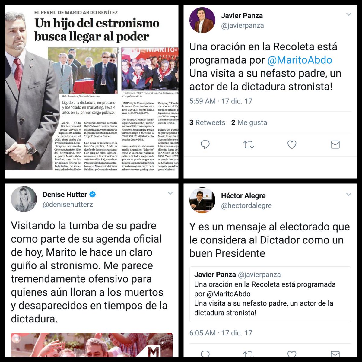 celeurion's tweet photo. @MaritoAbdo Jajajaja esperanza de un nuevo Paraguay???? Te crees que somos todos pelotudos vd???? https://t.co/VTYBoqMBYU