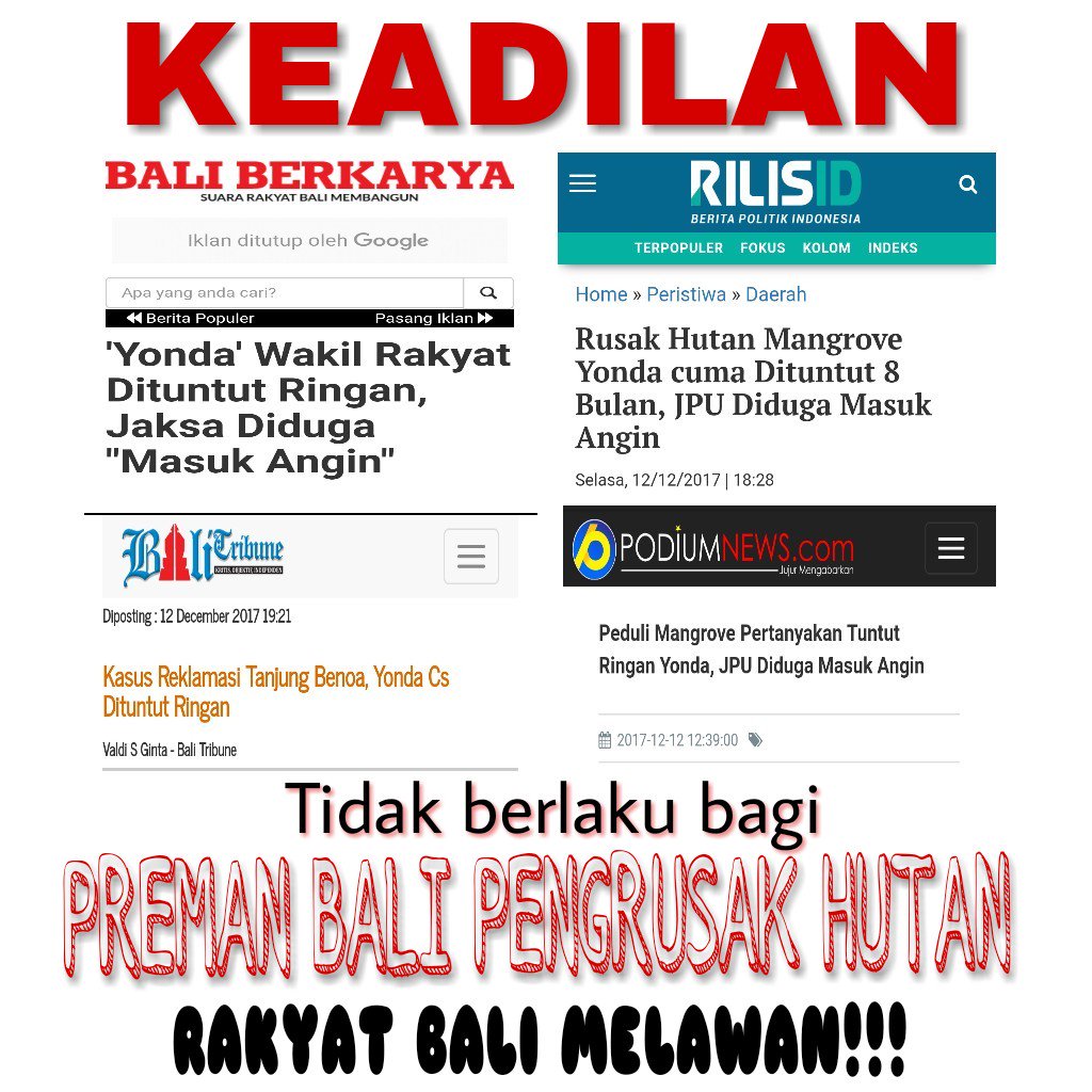 Rakyat Bali menuntut keadilan...