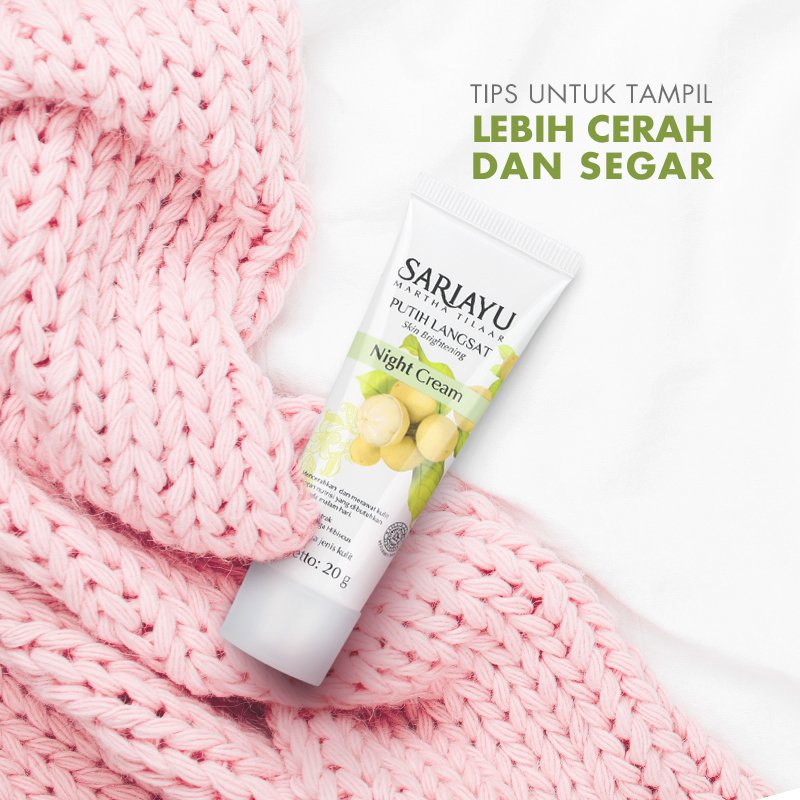 Sariayu_MT's tweet photo. Sambut hari esok dengan penuh semangat! Tidur lebih awal dan cukupi kebutuhan mineral dalam tubuh, Sahabat. Jangan lupa pakai Sariayu #PutihLangsat Night Cream juga, ya! #AsliCerahIndonesia https://t.co/eLbA6CXHgd