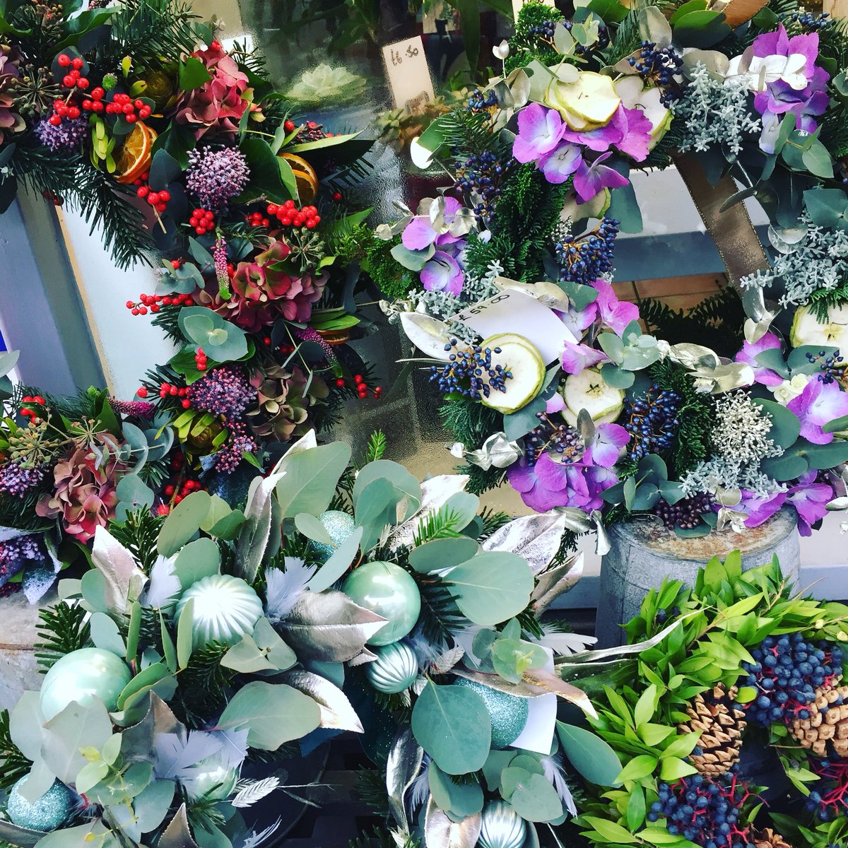 Ready pick up and to go.... Christmas door wreaths at Blue Florist in Shifnal