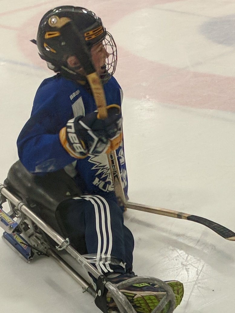 jheerND's tweet photo. Had a great opportunity to see Brett play sledge hockey against Wilmot today. I'm so proud of Brett for his initiative to share this experience with his team. https://t.co/szSuE1zeHN