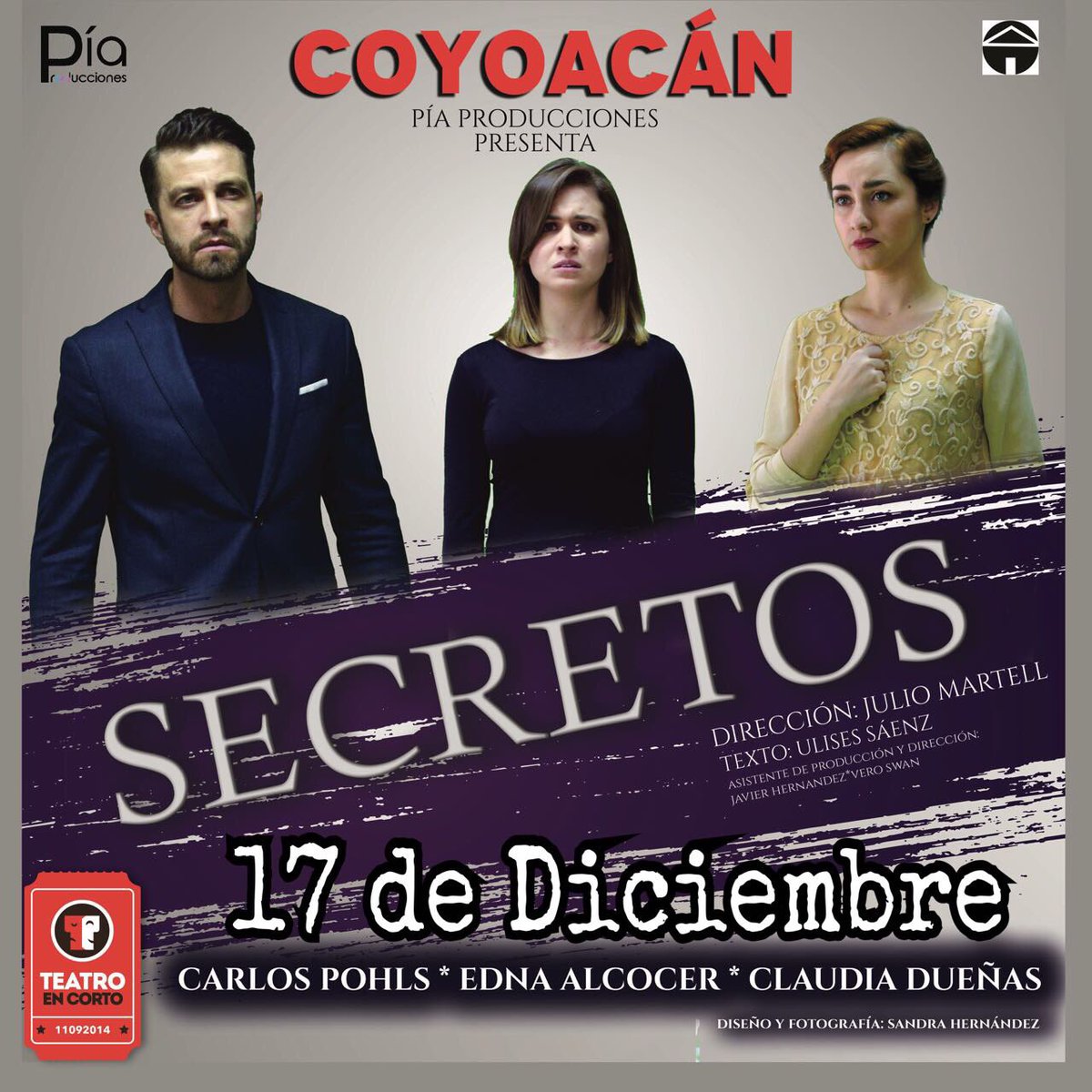 ClauDueMx's tweet photo. Hoy DOMINGO 17 de Diciembre tendré el gusto de cerrar este año de Teatro 🎭 2018 con @Secretos_TC en @TeatroEnCorto 

Los esperamos en el FORO 4️⃣
.........FUNCIONES..........
⏰7:00 PM   ⌛️7:30 PM
⏱8:00 PM   ⏲8:30 PM
⏳9:00 PM   🕰9:30 PM https://t.co/cFAeEd2zTI