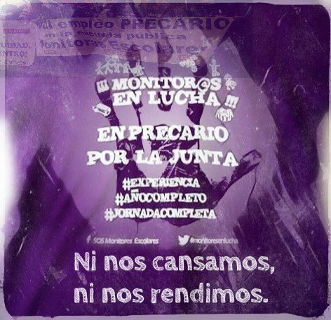 CarreraMavi's tweet photo. #monitoresenlucha #susanadiaz #mjmonteroc #soniagaya #santosinocentes 2018 acabar con precariedad discontinuidad queremos igualdad  https://t.co/QqSC0sr7KQ