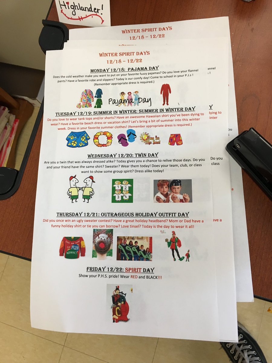 PHStudentSenate's tweet photo. TOMORROW KICKS OFF WINTER SPIRIT WEEK! WEAR YOU PJS! https://t.co/KkGK413gw1