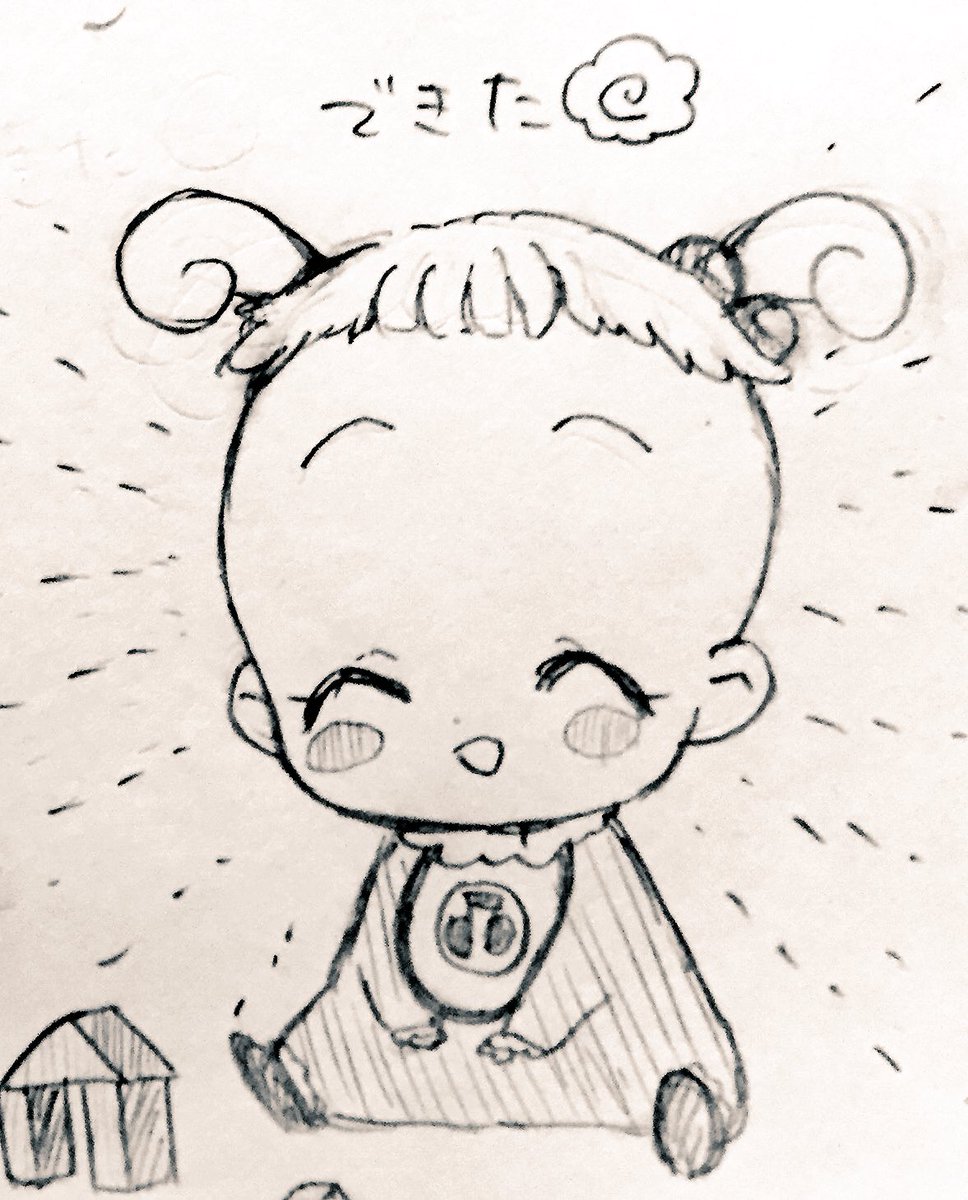 紫吹蘭と赤ちゃんのはなちゃん初めて描いたかもかも(^-^)(^-^) 