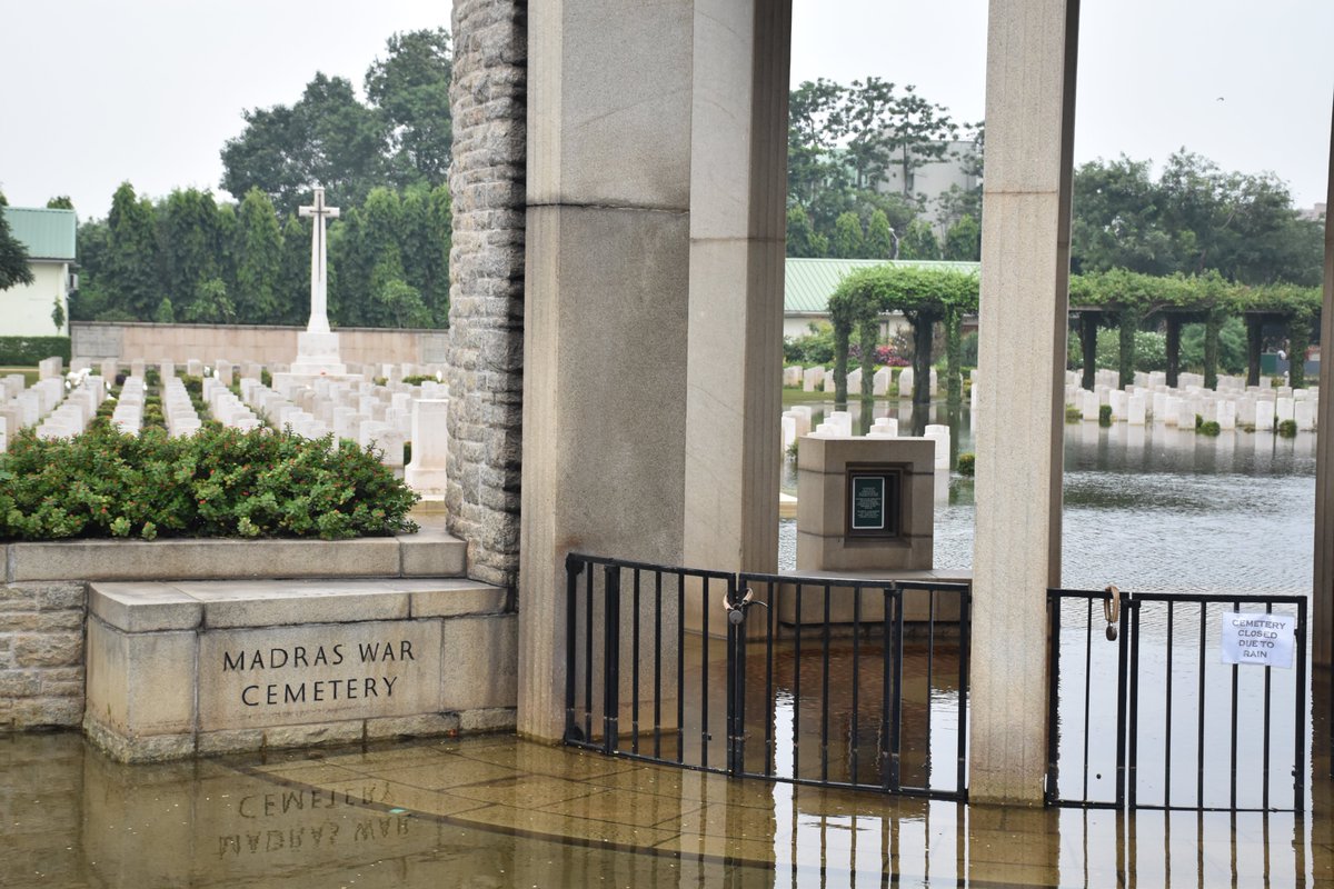 KeneilhouzoS's tweet photo. @CWGC Madras War Cemetery recovering from the devastation of Cyclone Okhi, where the cemetery was submerged under flooded water for almost a month in November 2017 #CWGC #MadrasWarCemetery #Madras #CycloneOkhi #ChennaiRains2017 https://t.co/QX6KMMhKO4