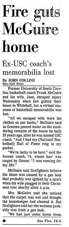 IrmoFire's tweet photo. #IrmoHistory 12/17/1987 #IrmoFire & @ColaFire battle house fire of former University of SC basketball coach Frank McGuire. https://t.co/jyNcAgfsCy