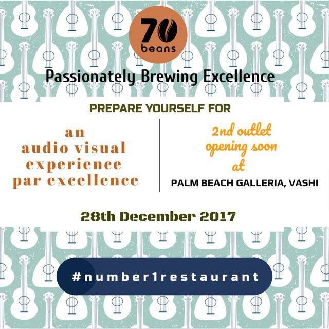 framesfilmfest's tweet photo. Where will you find the best coffee brewing experience? Definitely at 70 Beans Cafe! Come and join us on 28th December, Thursday at Palm Beach Galleria Mall, Vashi for the Opening of its 2nd Outlet! Save the dates on your calendars NOW! 📆
#LetsGetThingsBrewing☕
#70Beans https://t.co/yCGMpnN2TD