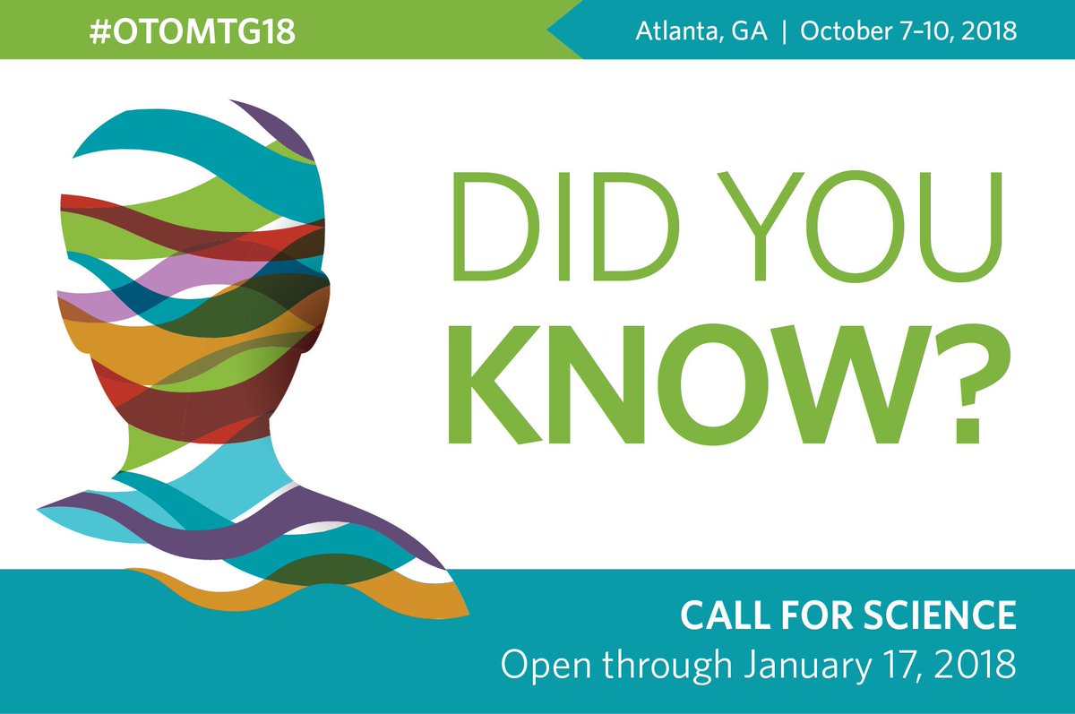 AAOHNS's tweet photo. Did you know the #OTOMTG18 Call for Science is now open? Submit your session proposal today! https://t.co/m3k2oM1Y4e https://t.co/9UzIIzGVk0