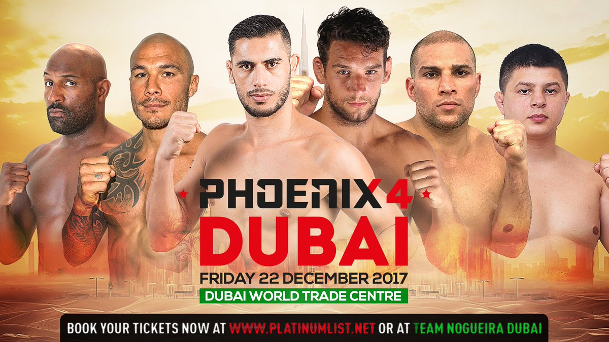 PhoenixMMATHAI's tweet photo. "Phoenix 4 Dubai" tickets are available at Team Nogueira Dubai

and are available online at:
https://t.co/8kVEfgrRRs

32 Fighters ‖ 22 Nationalities ‖ 10 Regional and World Champions ‖ Biggest MMA event!

#phoenixfightingchampionship #phoenixchampionship #MMA #uae #dubai #dwtc https://t.co/oAY2OKeGI2