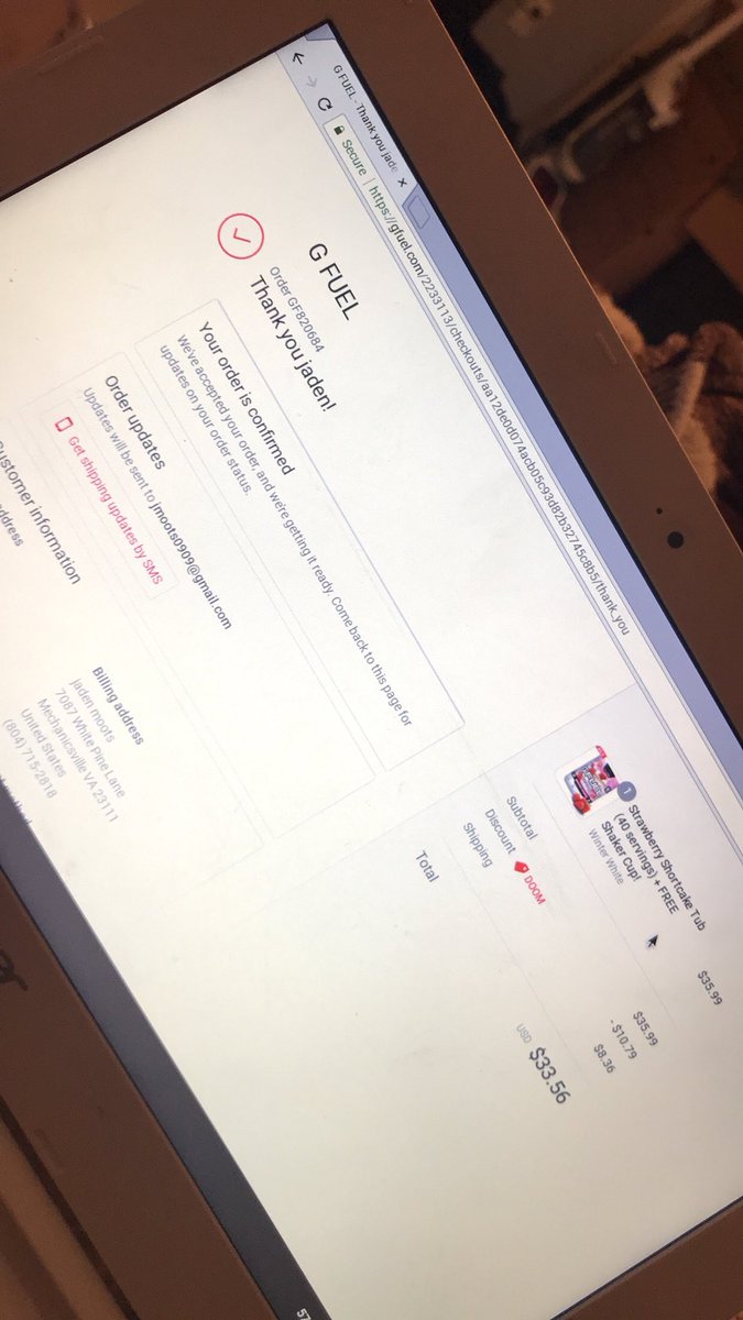 itsjxd6n's tweet photo. @DooMClan @iGhostNinja @BigFoltz  

that “DOOM” code still gives you a discount even if you get 2 day shipping😏 https://t.co/kWxhGH3vtY