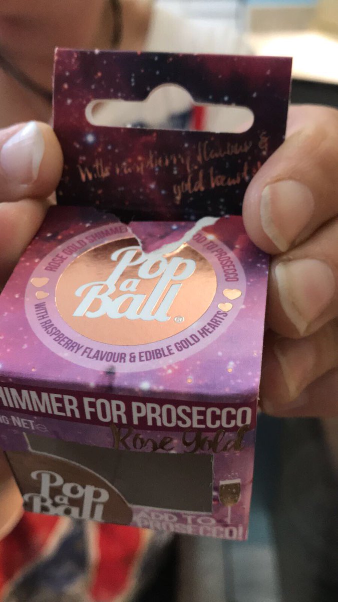 LauraHowley's tweet photo. @LakelandUK when the writing is so tiny on the packaging that you waste 2 glasses of prosecco because it makes it taste like raspberries 😩. Only wanted shimmer not flavouring. https://t.co/OH7bLfMzcR