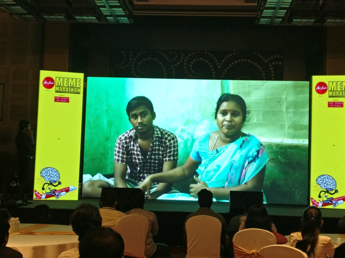 SurendharMK's tweet photo. #MemeMarathon: An AV on @RJ_Balaji and team #ChennaiMicro's long-term rehabilitation work post #ChennaiFloods screened. "We gathered nearly 26K volunteers from internet" says Balaji. https://t.co/qYbnnpfamv