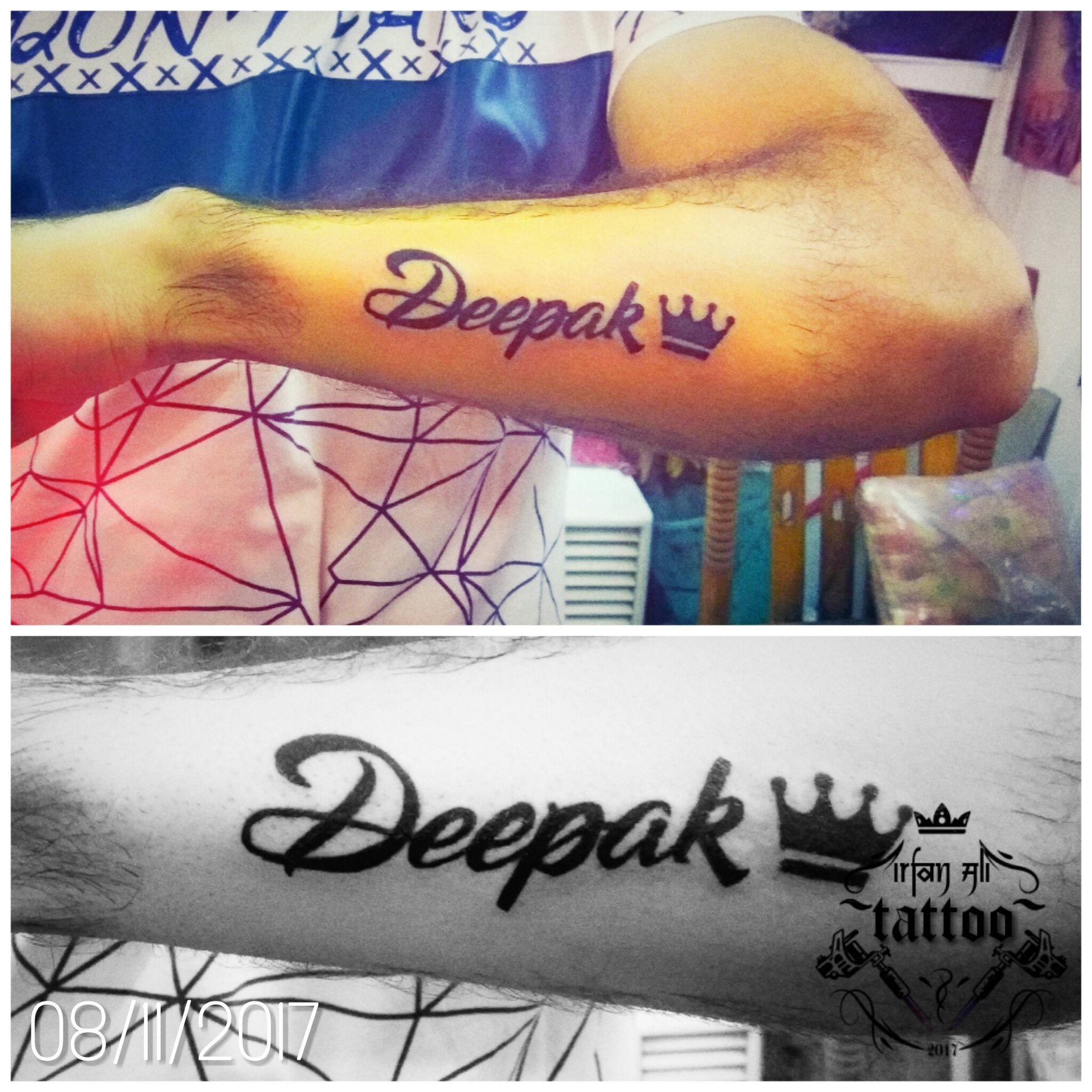 Irfan Ali Tattooz Deepak Name Tattoo Done By Me Tattoosrock Tattoofixers Tattoo Tattoosforshawn