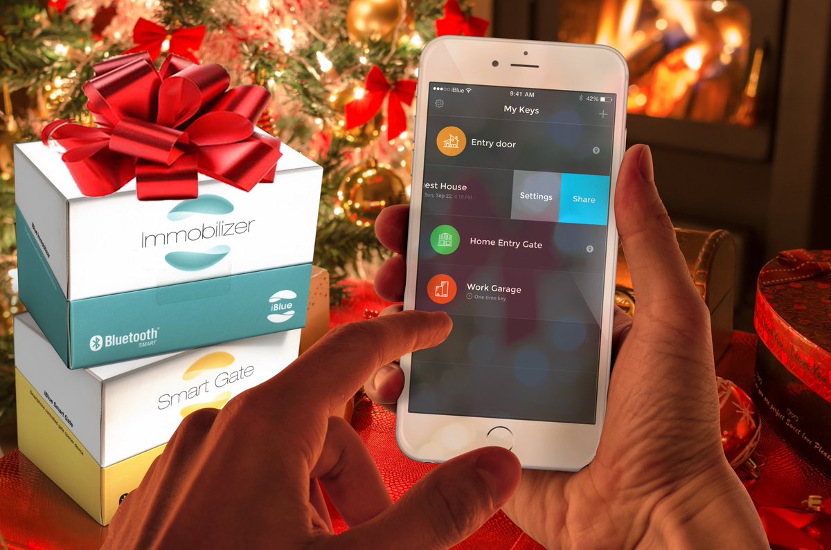 iBluesmarthome's tweet photo. We can't imagine any cooler invitation to a garden #Xmas party than sharing a #Smart_Gate virtual key. Just share it with your friends safely with your smartphone and focus on the beautiful #Christmas tree! https://t.co/c0dLaLrUuR https://t.co/uJYQoNob0a