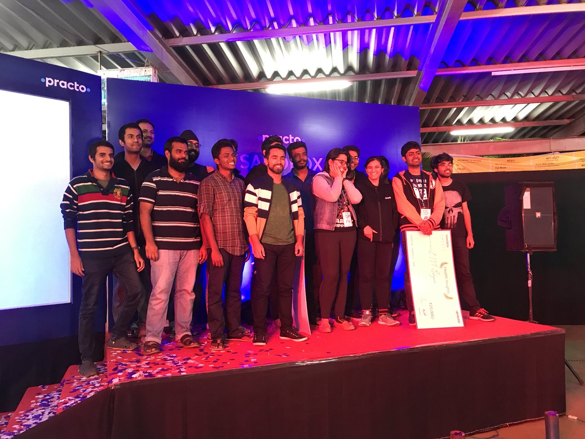 practodev's tweet image. Congrats to all the winners.. Thanks everyone for an amazing hackathon #PractoSandbox
