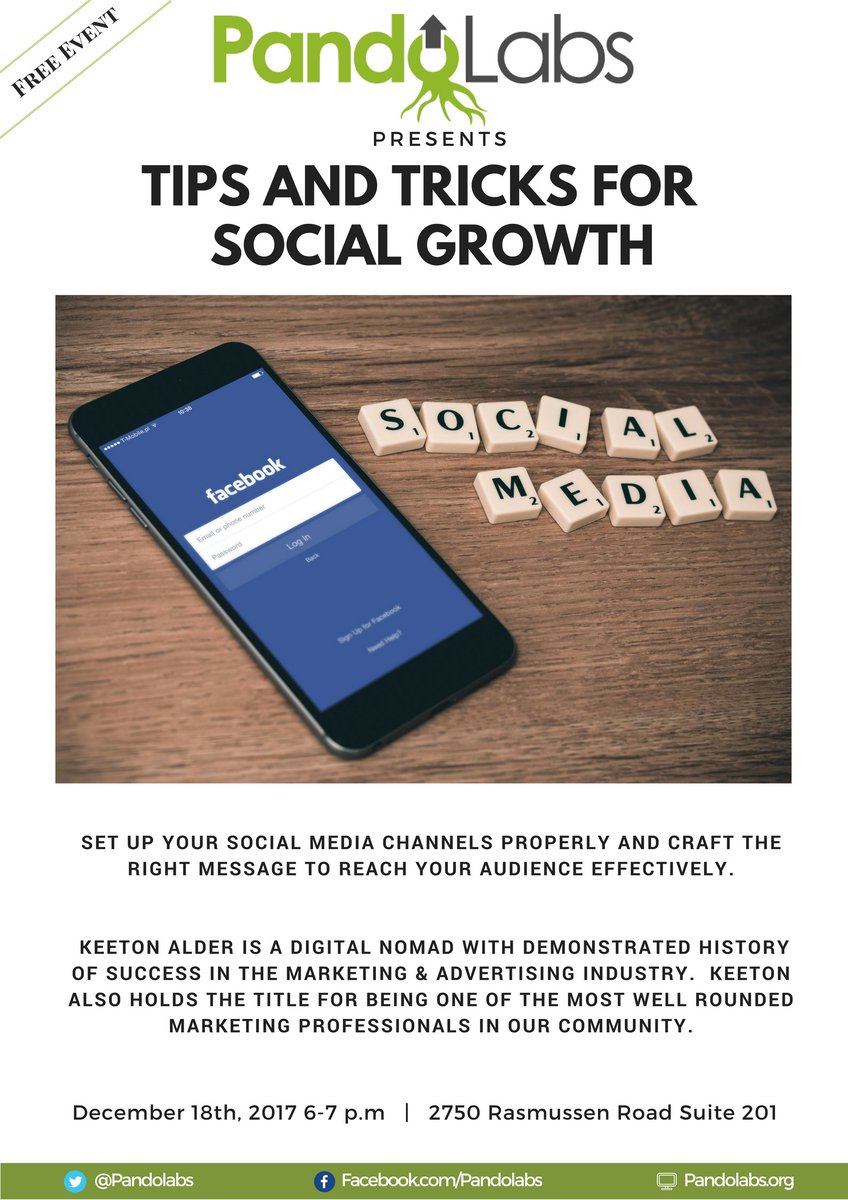PandoLabs's tweet image. We can't wait to see you this Monday for our educational session on social media marketing! Are you planning on attending? Like below if you are. :)
