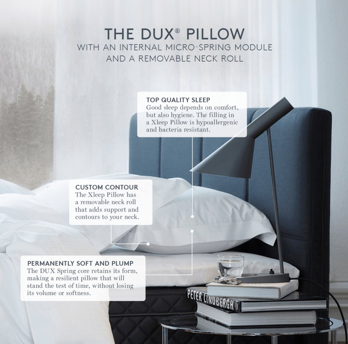 Give the gift of great sleep with <a href="/DUXIANAUSA/">DUXIANA USA</a>'s revolutionary Xleep Pillow 😴. It's soft while still retaining its form and has a built-in neck roll. More info: bit.ly/xleep #duxiana #pillow #closebysummit