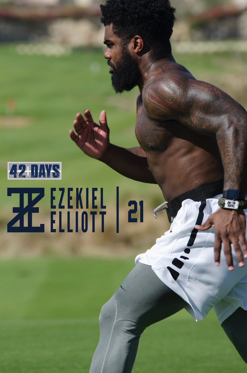 RapSheet's tweet photo. After 6 weeks of training thanks to a NFL-mandated suspension, this is what #Cowboys RB Zeke Elliott looks like now: https://t.co/7upcaegOyo