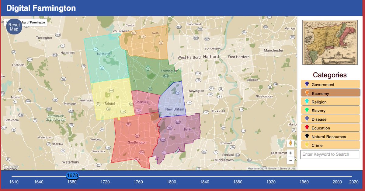 CCSU_History's tweet photo. Check out the #CCSU #HistoryDepartment's digital mapping project and blog. https://t.co/evDQHC4Y58 #twitterstorians #DigitalFarmington https://t.co/ql5J8vPjxd