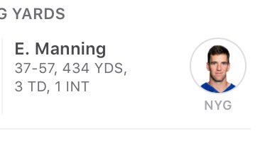 dangerdru's tweet photo. Anyone who says #EliManning is done is WRONG.... #GiantsPride https://t.co/i6yhY7T6dv