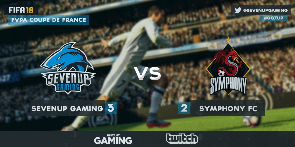 sevenupgaming's tweet photo. On se retrouve sur #FIFA18 Notre #7UpArmy @SevenUpGamingFC ont fait un très beau match en Coupe de France sur @FVPAeSport
Remportant contre le favori du match #Symphony
Score : 2-2
Penalty : 4-2
Beau match à tous !
#Go7Up 💪 https://t.co/Rc61oiCrLX