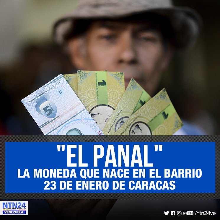 NTN24ve's tweet image. El "panal", circula desde este mes en un sector del barrio 23 de Enero  en denominaciones de uno, cinco y diez. La más alta, con el rostro de Chávez, equivale a 50.000 bolívares bit.ly/2zgn9aq