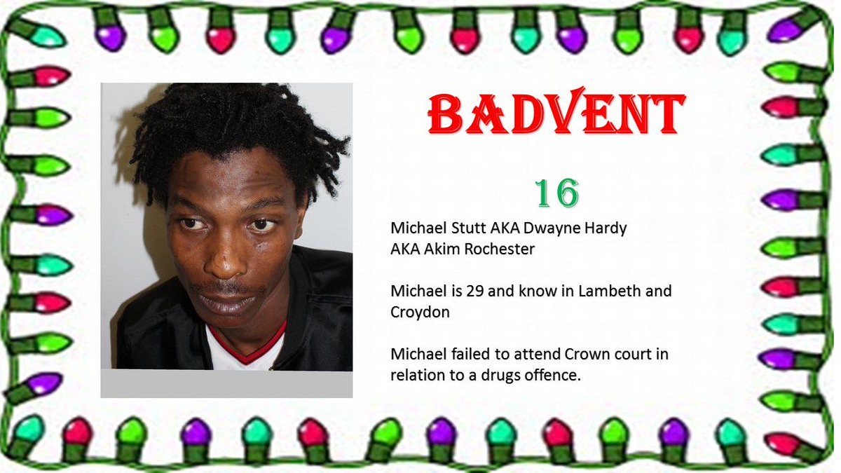 MPSCroydon's tweet photo. #Croydon #FugitiveUnit #Badvent Calendar2017. Michael is wanted as he did not go to court. He is Known in #Lambeth and around #Croydon please call 101 or 999 if you see him. @CrimestoppersUK on 0800555111 https://t.co/6XTM3HEWBi