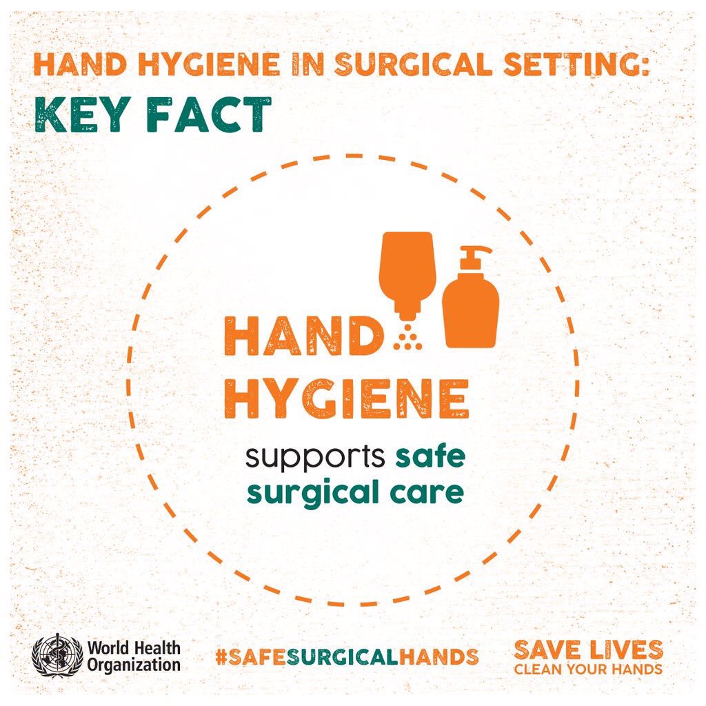 WHO's tweet photo. #HandHygiene helps to prevent infections and supports safe surgical care https://t.co/of1H16X3pR https://t.co/mxBwfnI79Z