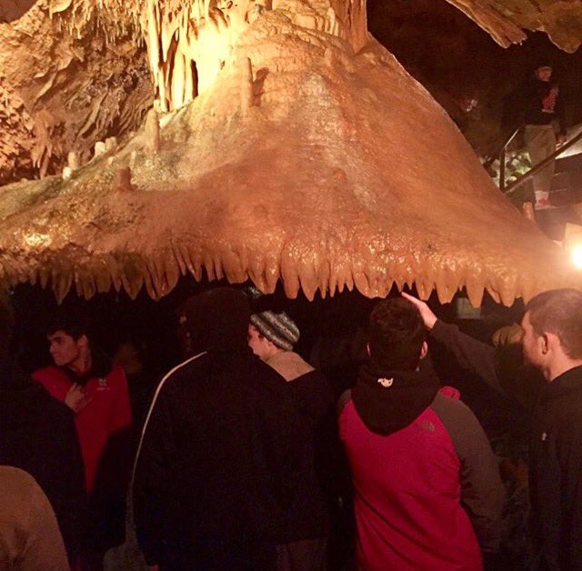 NCCwrestling's tweet photo. The team had an awesome time touring the Dixie Caverns in Salem, VA yesterday. Just another fun thing we get to do thanks to our tremendous alumni and booster support! #ThanksAlumni #ThisIsWhyWeGolf #DayOfGiving https://t.co/cUBWUoeon9