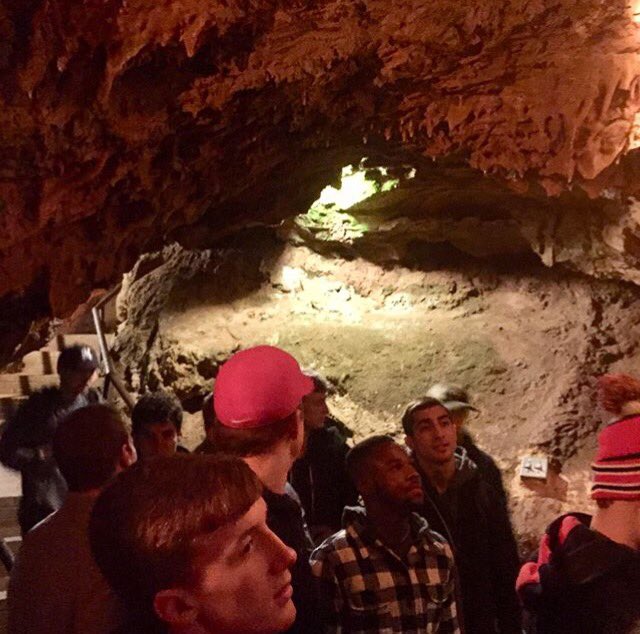NCCwrestling's tweet photo. The team had an awesome time touring the Dixie Caverns in Salem, VA yesterday. Just another fun thing we get to do thanks to our tremendous alumni and booster support! #ThanksAlumni #ThisIsWhyWeGolf #DayOfGiving https://t.co/cUBWUoeon9