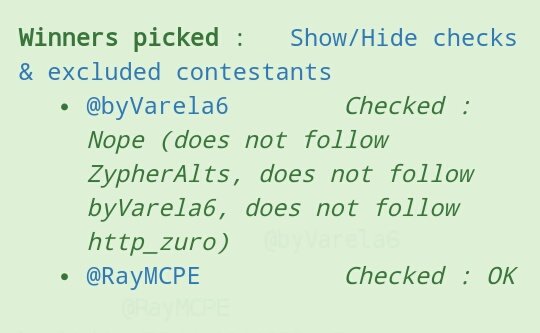 ZypherAlts's tweet photo. dm en 1 minuto u otro ganador! https://t.co/GxsavwT183