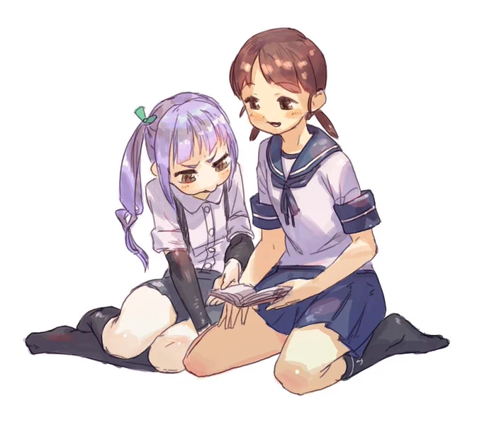 白雪と霞、完成と途中経過。あざとい。#艦これ 