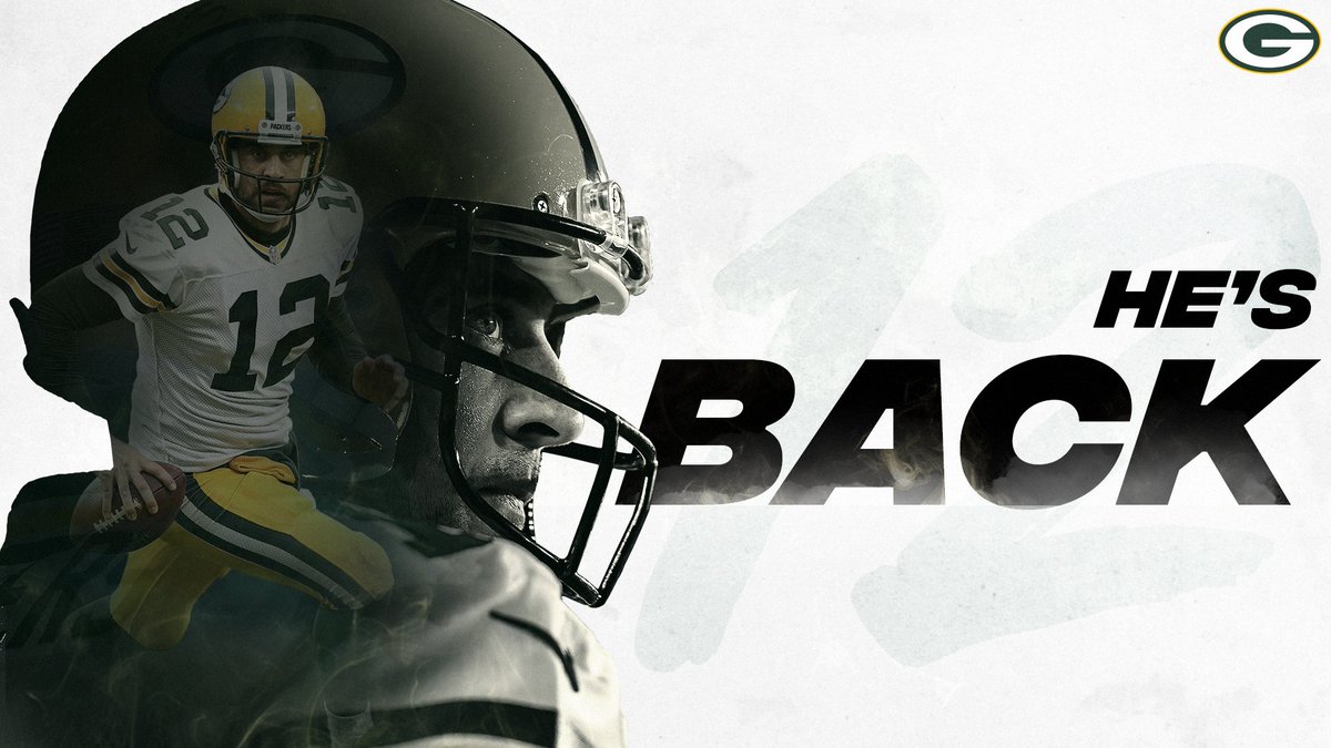 packers's tweet photo. He's back. #GoPackGo #riseagain # https://t.co/8Ev6Ko2yOb