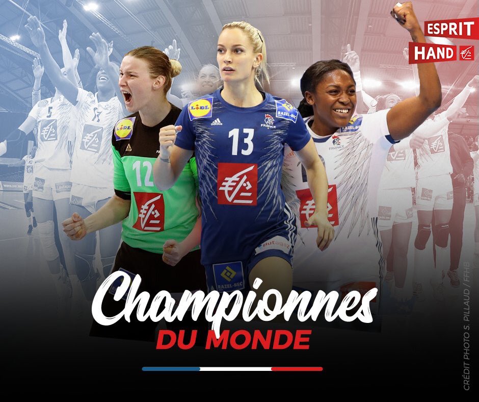 CousinetMarion's tweet photo. 🌟🌟 CHAMPIONNES !! 🇫🇷🥇🎉 Quelle belle victoire... Bravo! @EspritHandball @FRAHandball #Germany2017 https://t.co/ZXpnb38y37