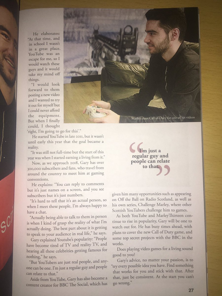 MarleyThirteen's tweet photo. Quite buzzing to see my first ever magazine interview on paper! Shoutout to @Impulse_Edin 🙌🏻 https://t.co/PpJXLRJo5B
