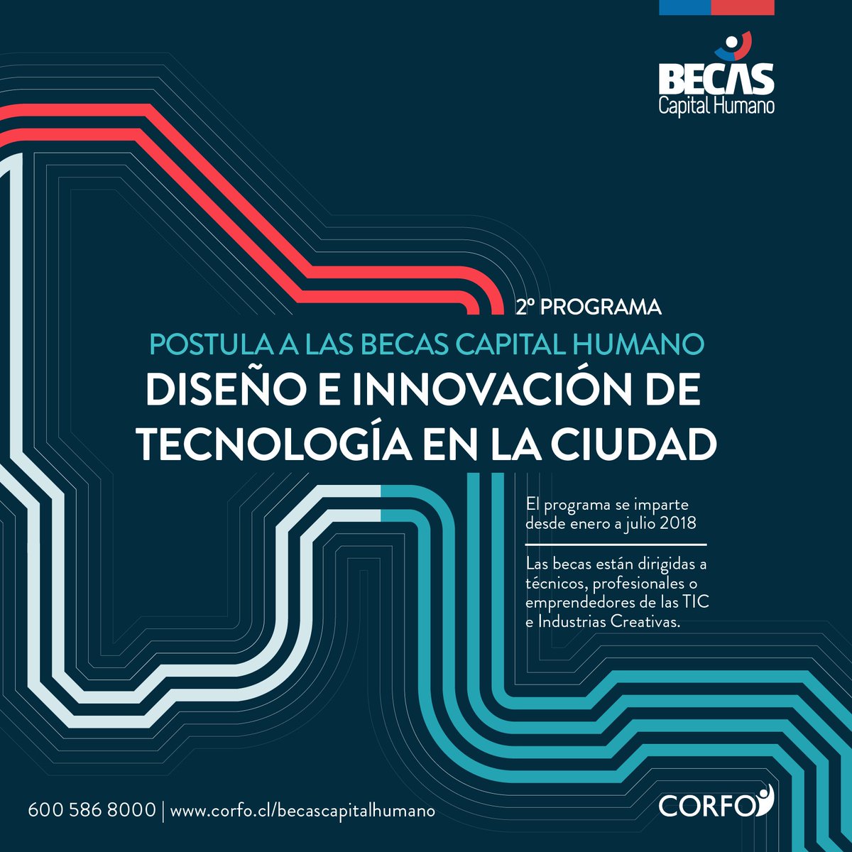Nuestro 2° curso junto a Corfo “Diseño e Innovación de Tecnología en la Ciudad” se impartirá durante enero, con unas -merecidas- vacaciones en febrero para retornar en marzo. Inscríbete en el siguiente link hasta el 20 de diciembre >>  bit.ly/2kbAlZ7