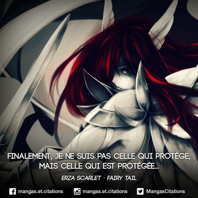 MangasCitations's tweet photo. Finalement, je ne suis pas celle qui protège, mais celle qui est protégée... #Erza #Scarlet #Fairy #Tail
#Titania #erzascarlet #FairyTail #Natsu #dragneel #grey #juvia #mangacitation #citationmanga #fairytaillove #fairytailanime #guilde #tenro #animecitation #citationanime https://t.co/KllraDZpKm