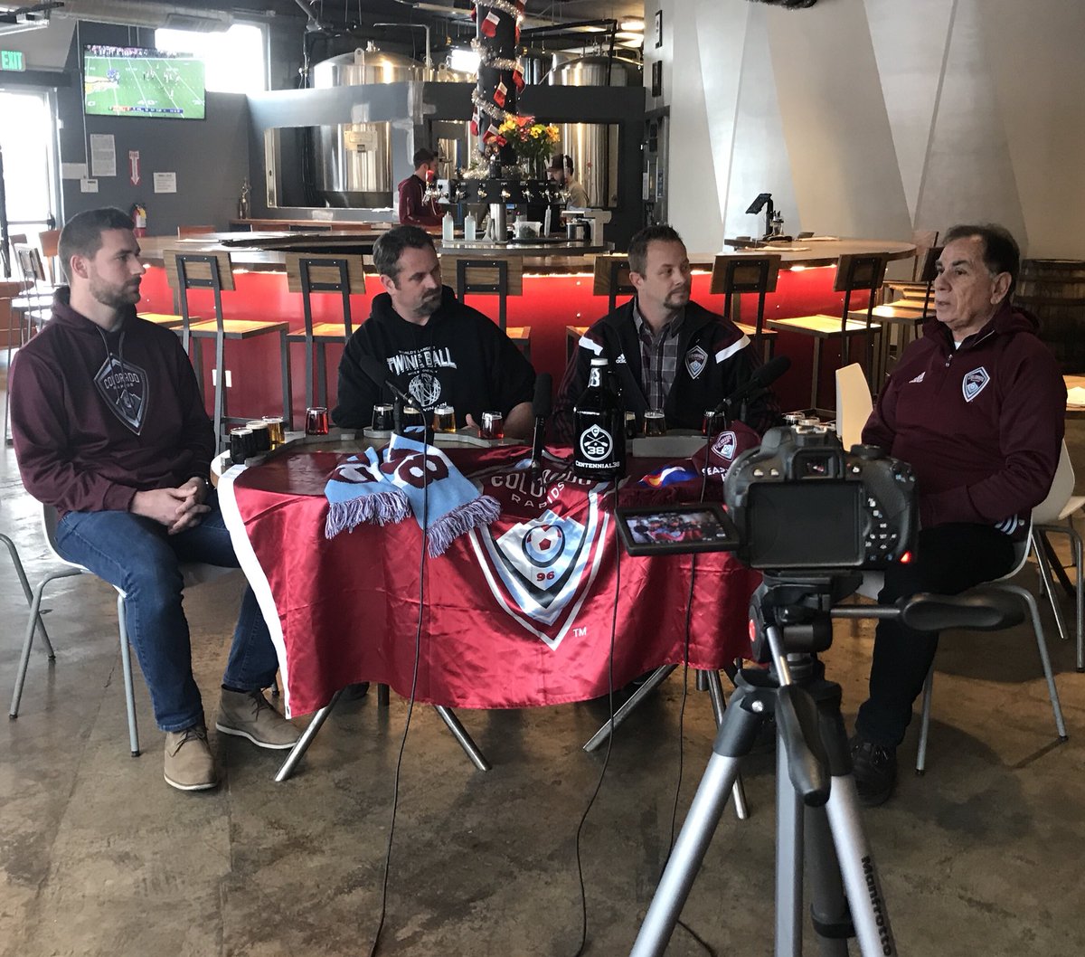 C38sg's tweet photo. We’re at @drinkrobotbeer today recording with @TheVoiceOfC38 with @ColoradoRapids Souting team Mitch Murray and Chris Zitterbart #Rapids96 #UnTapped #C38sg https://t.co/BmfFGMDyQD