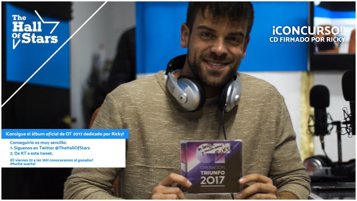TheHallOfStars's tweet photo. ¿Quieres llevarte el álbum oficial de OT 2017 dedicado en exclusiva por @Ricky_ot2017?
¡Apunta estos pasos porque es muy sencillo! 💃
1º Seguir nuestra cuenta de Twitter (@thehallofstars) e Instagram (@thehallofstarscom)
2º Dar RT a este mismo tweet
¡Mucha suerte! ❤️🔝 https://t.co/fyUyjczne3